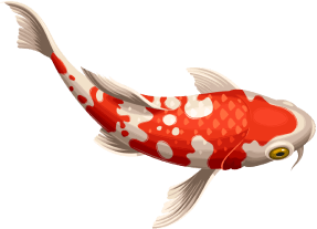 orange koi fish to symbolize the indoor mini golf interactive experience
