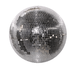Disco ball to symbolize the indoor mini golf interactive experience