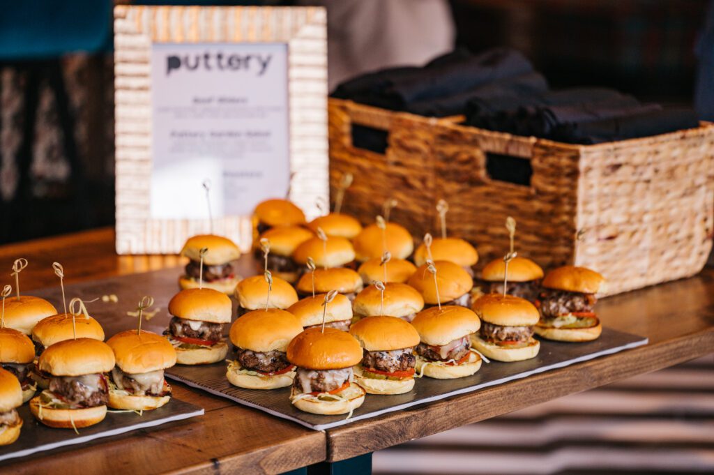 Puttery Event Food Set-up with Sliders